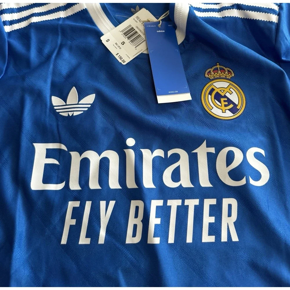 Adidas Real Madrid 25/26 Third Jersey Authentic JV5839 Blue White Mens Size S